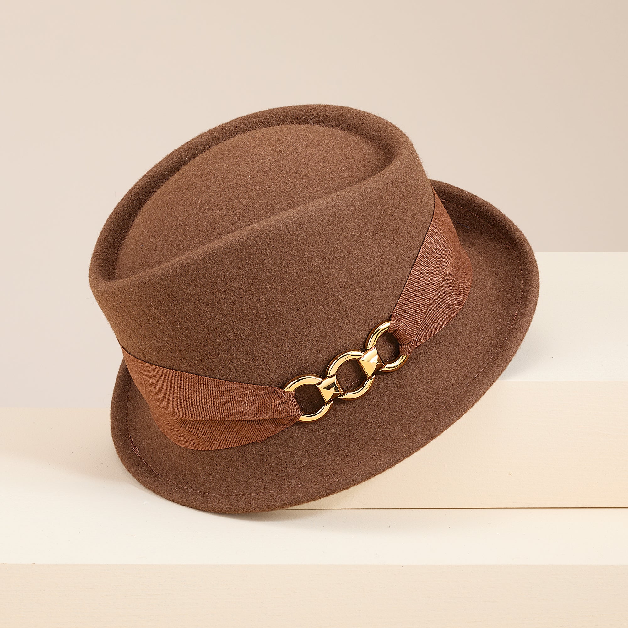 Cosima Cognac Italian Felt Fedora