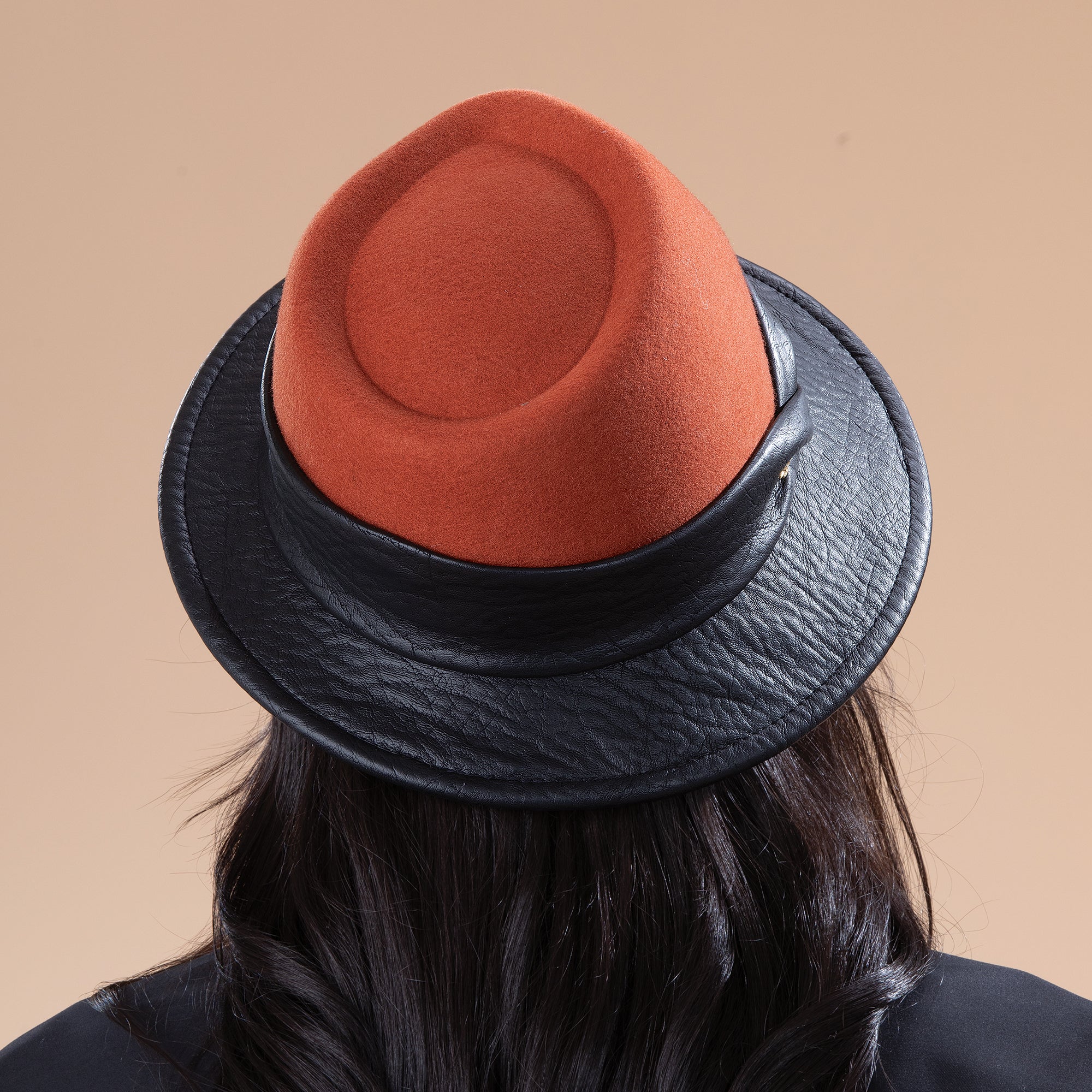 Antonella Two-Toned Italian Leather Fedora (Preorder)