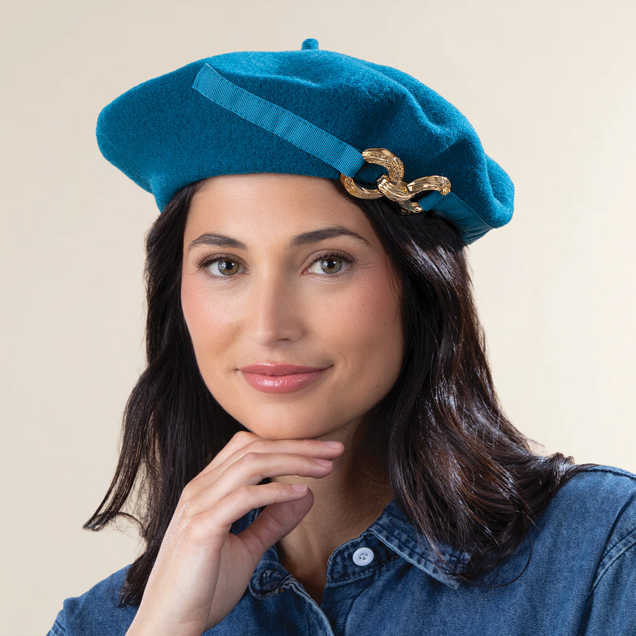 Josephina Ring Accent Italian Wool Beret (Preorder)