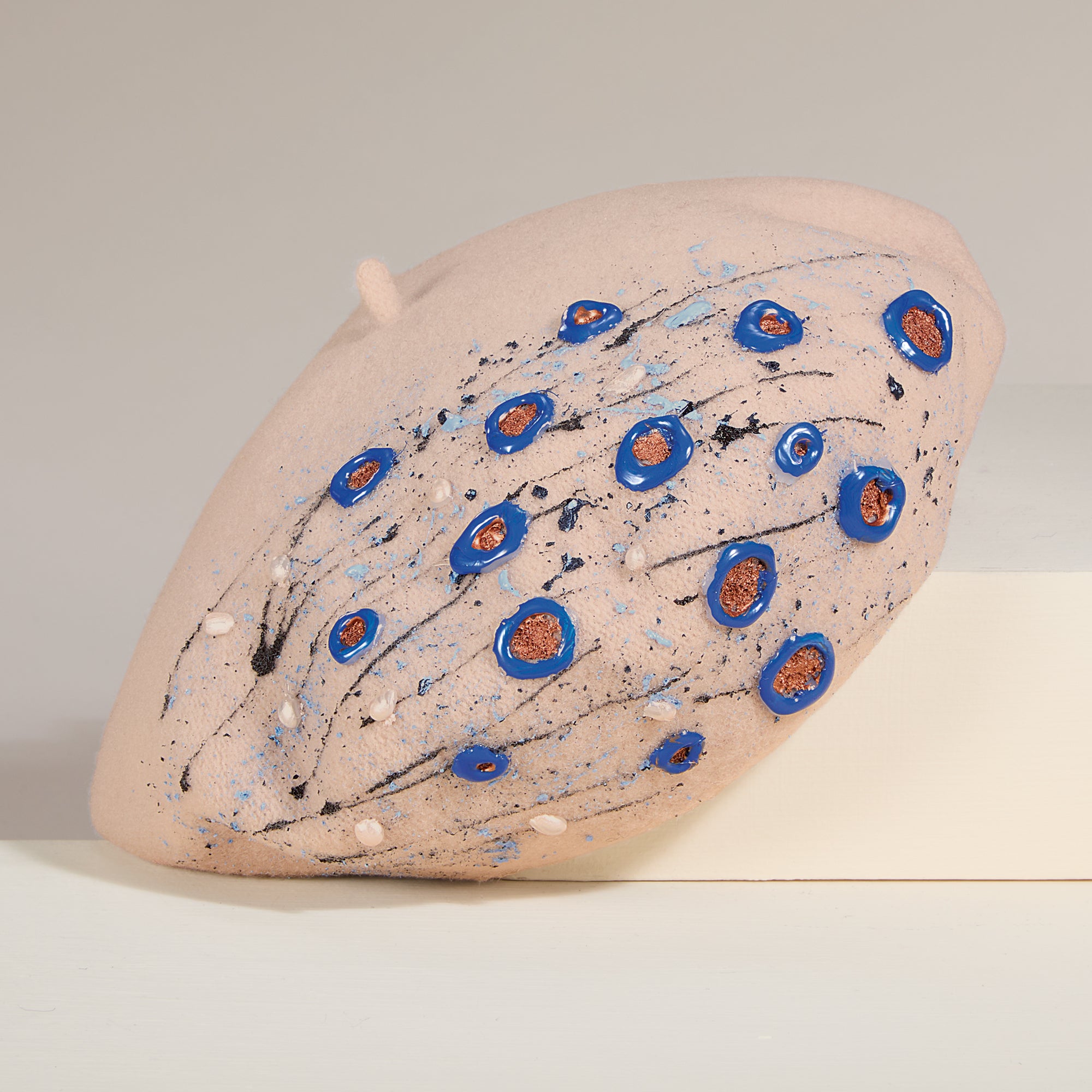 Flora Hand-Painted Italian Wool Beret (Preorder)