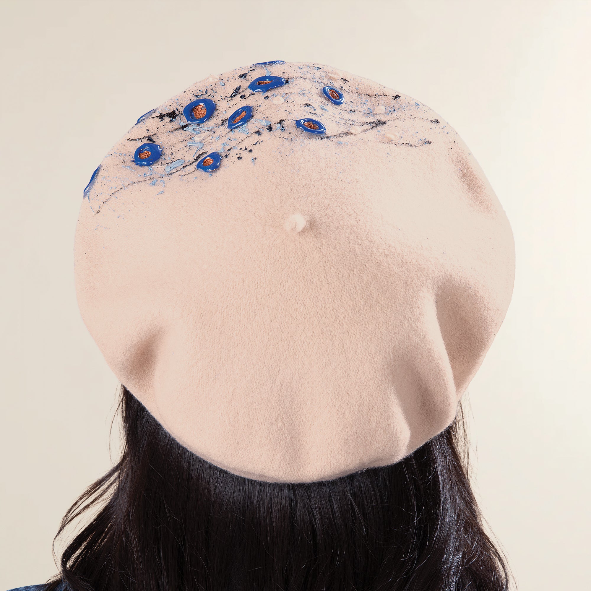 Flora Hand-Painted Italian Wool Beret (Preorder)