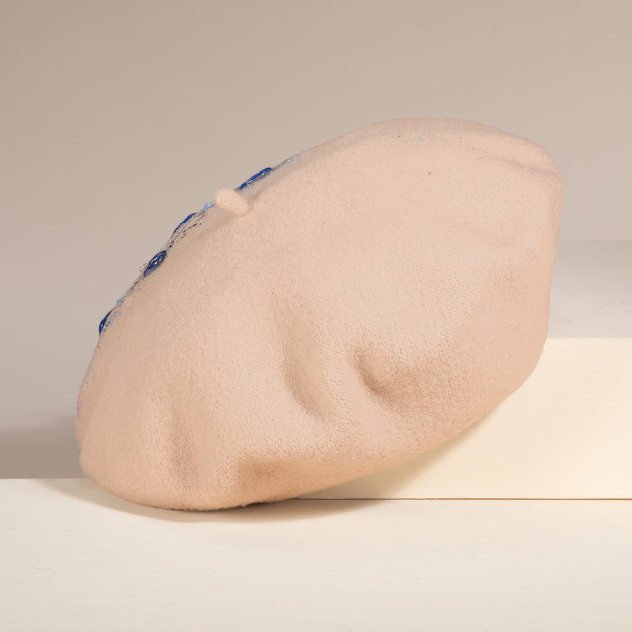 Flora Hand-Painted Italian Wool Beret