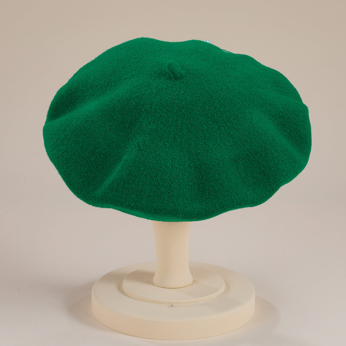 Aurélie Hand-Painted Green Italian Wool Beret