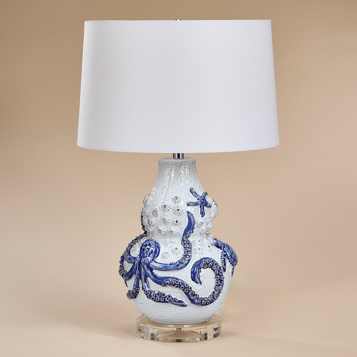 Blue Octopus Ceramic Lamp