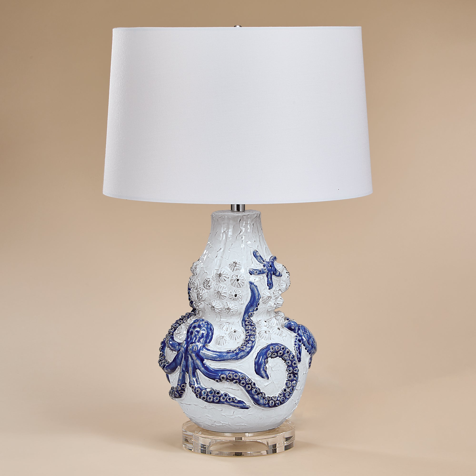 Blue Octopus Ceramic Lamp