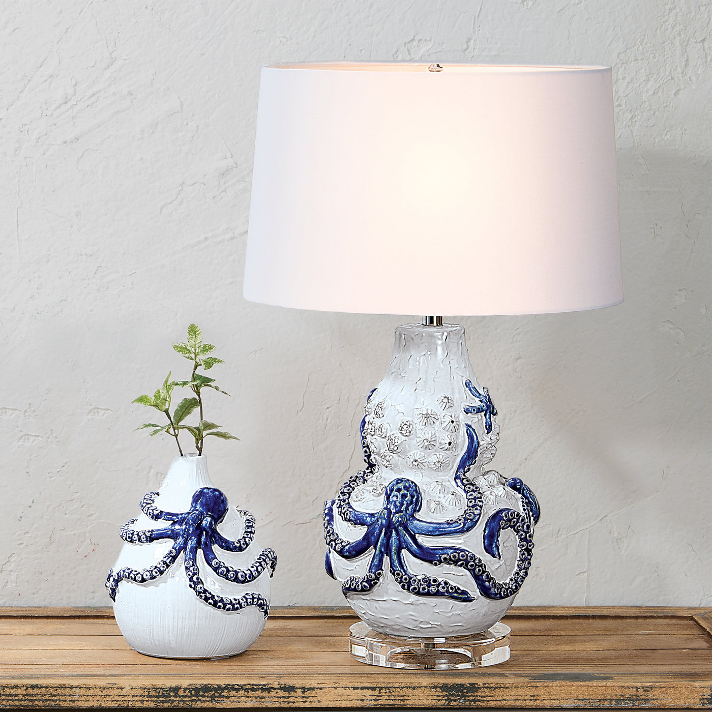 Blue Octopus Ceramic Lamp
