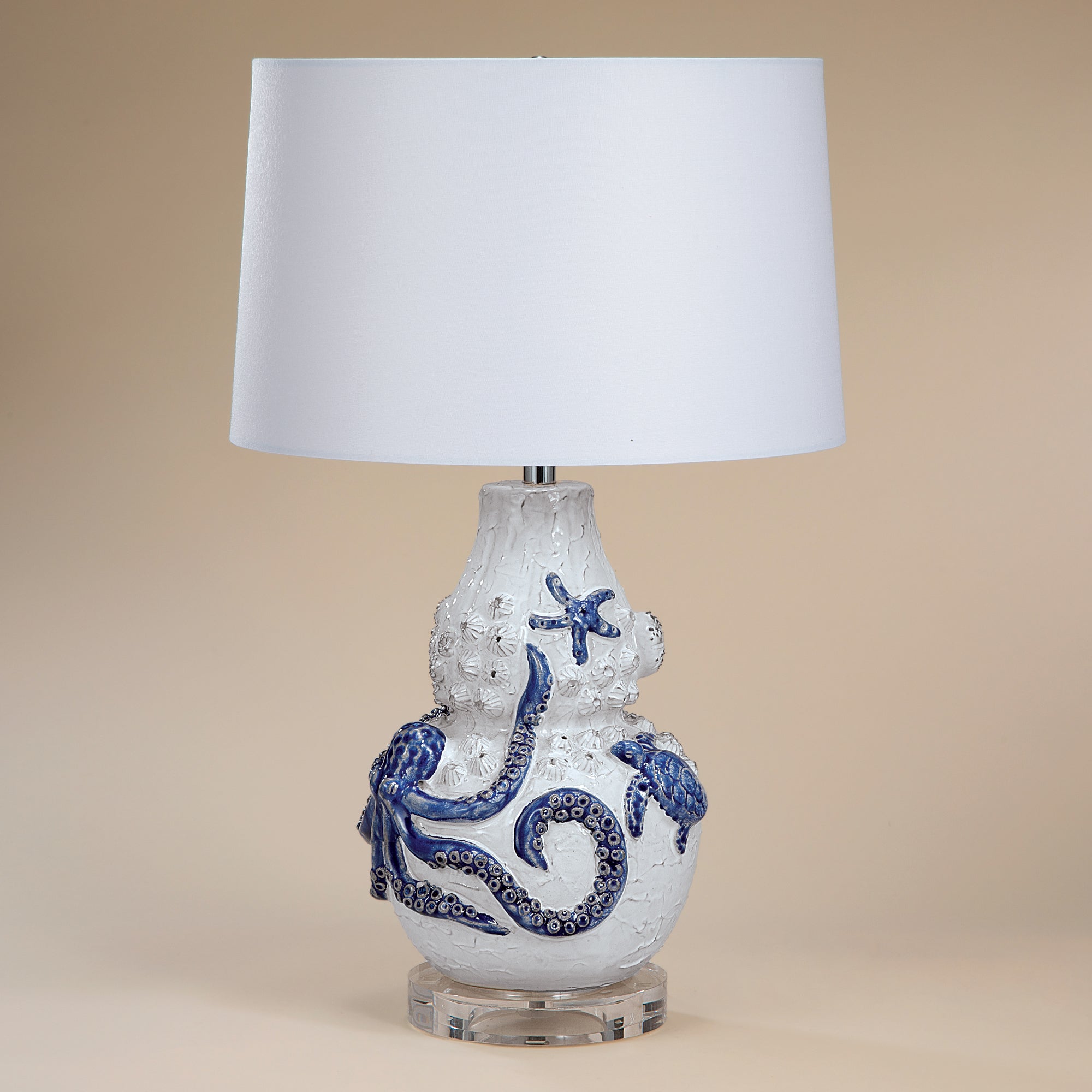 Blue Octopus Ceramic Lamp