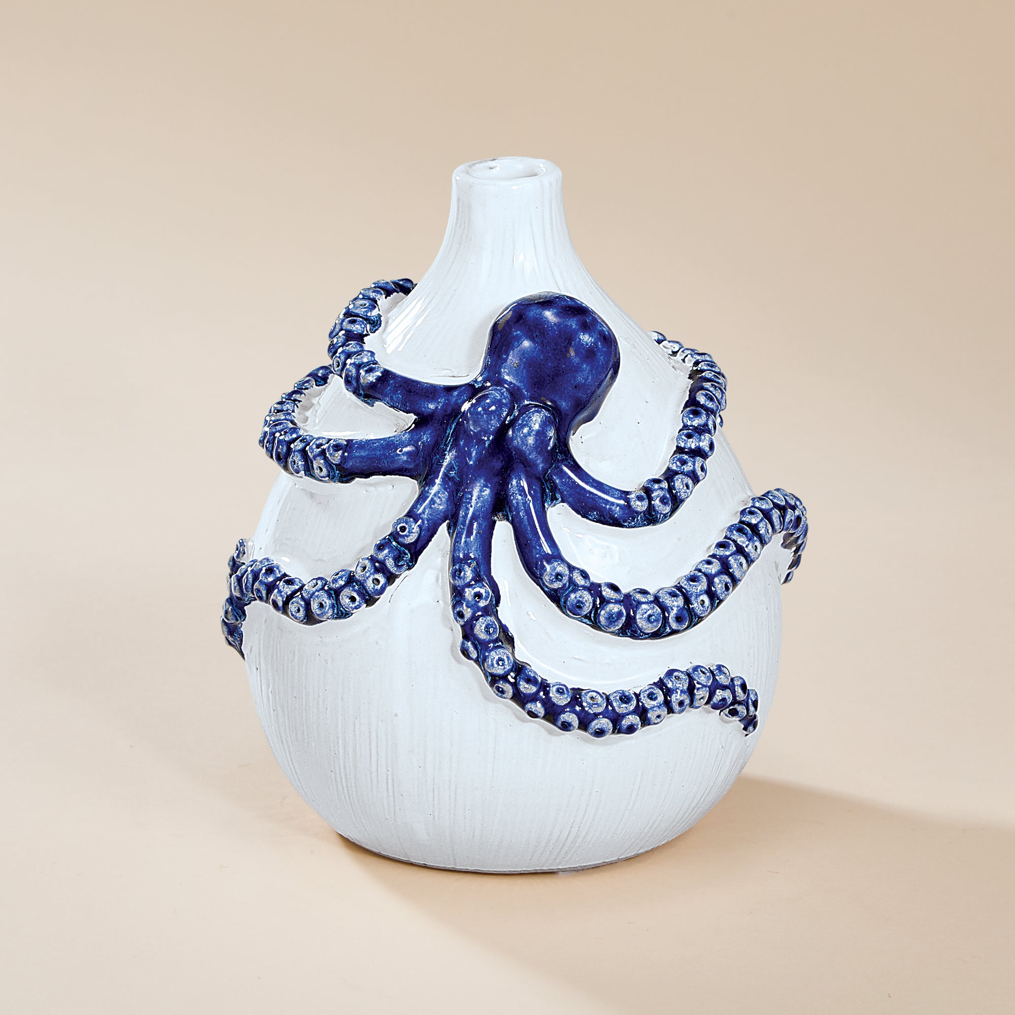 Blue Octopus Ceramic Vase