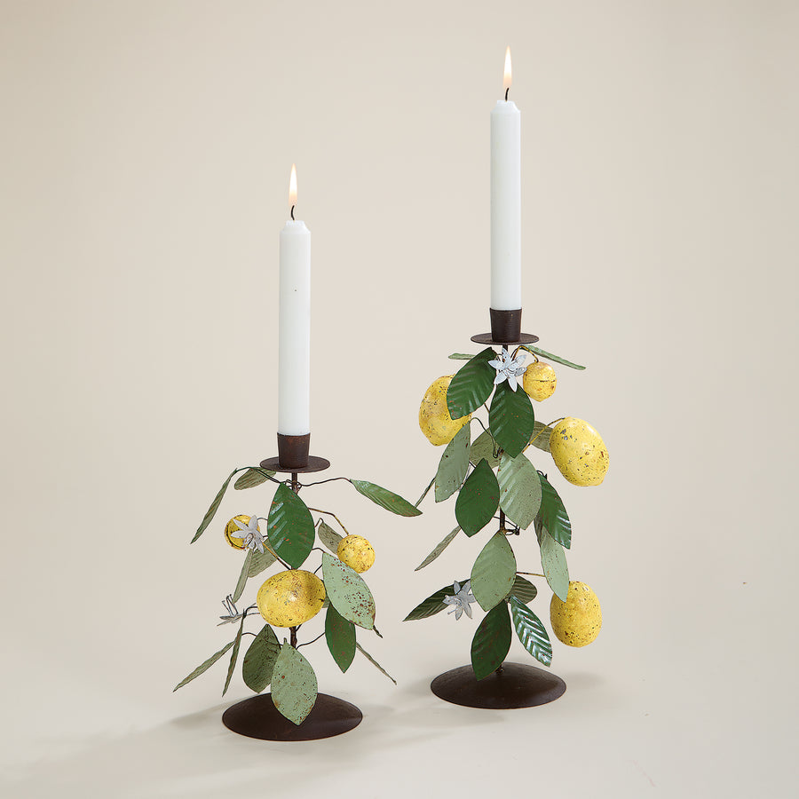 Lemon Candlestick Holders, Set of 2