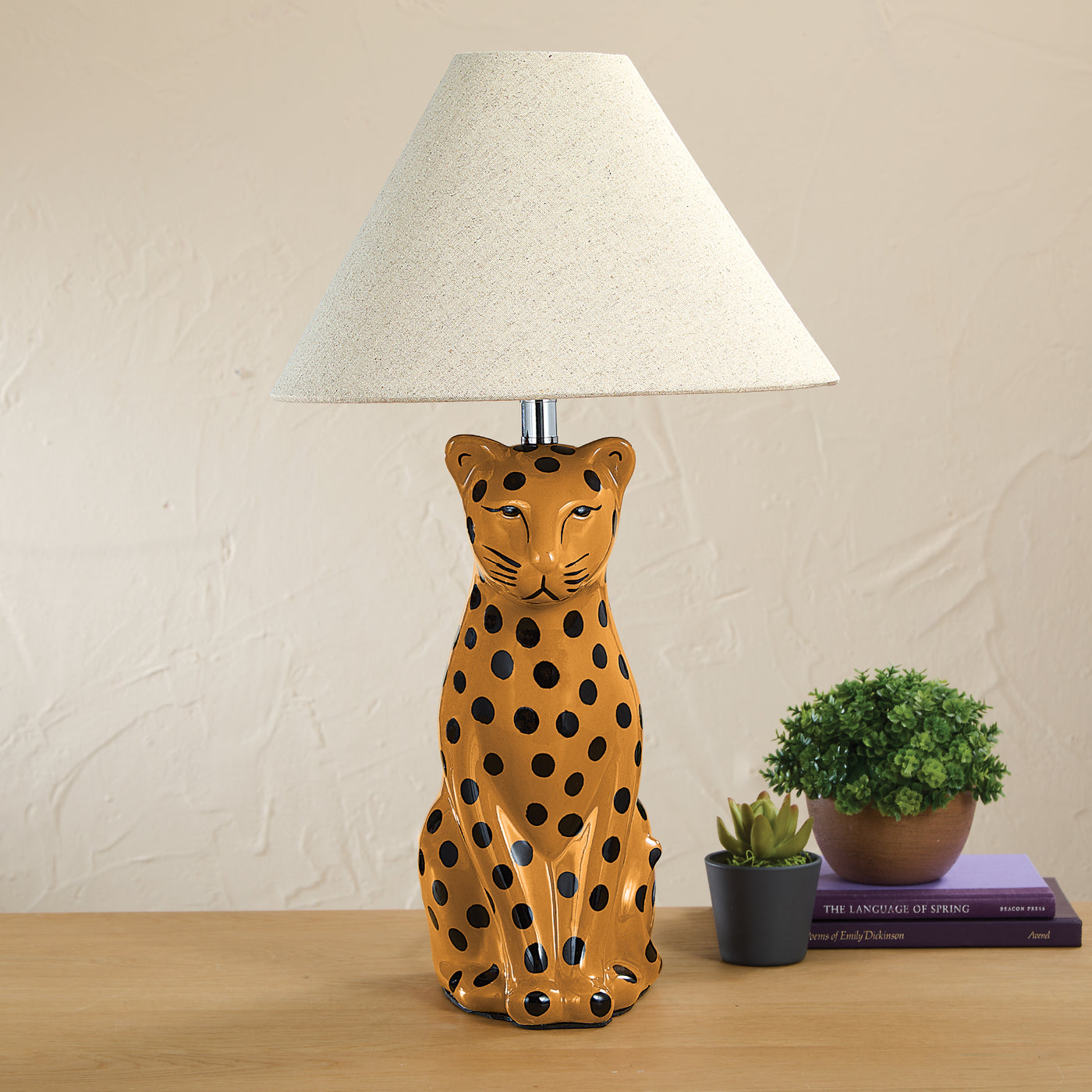 Ceramic Cheetah Table Lamp (Preorder)