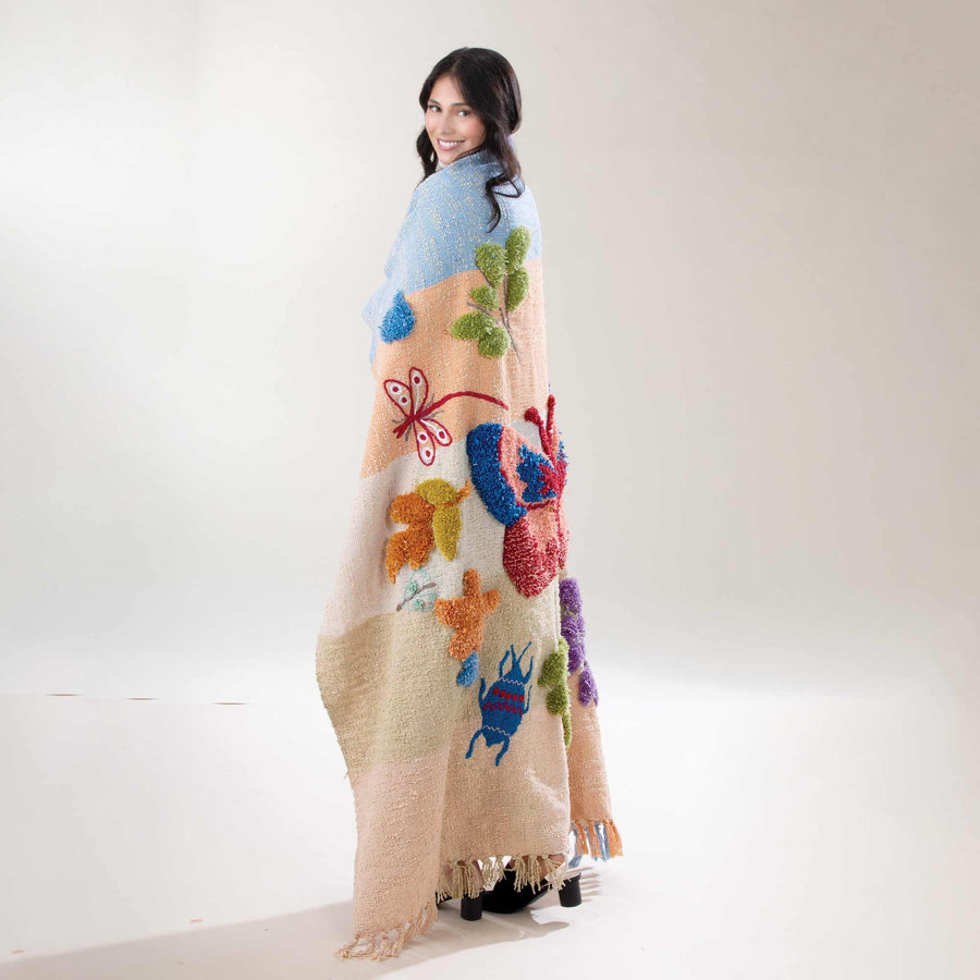 New Beginnings Butterfly Fringed Throw Blanket