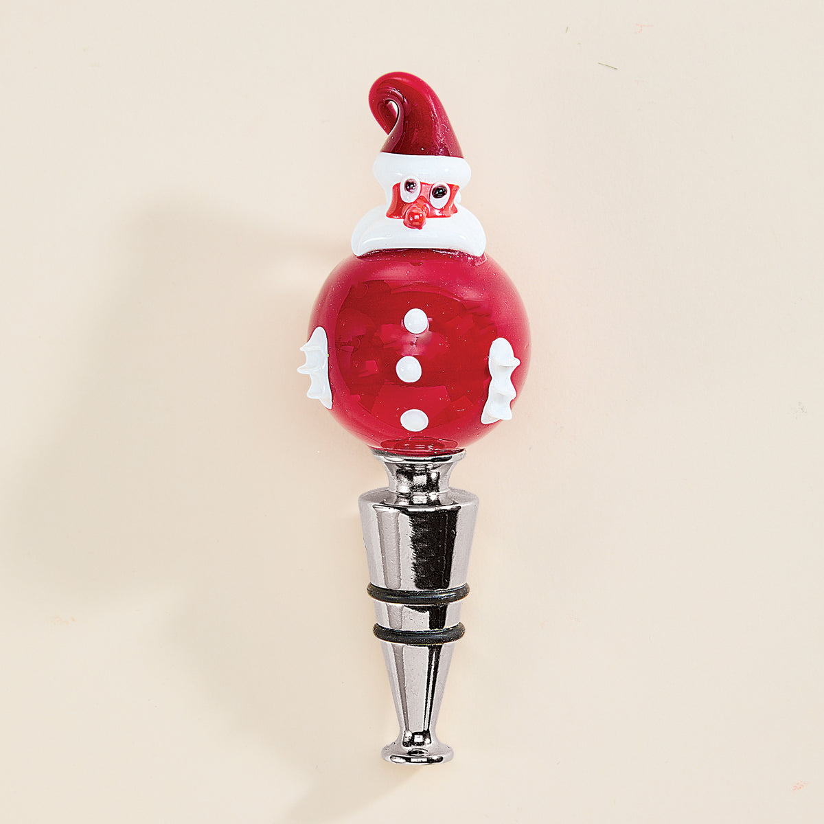 Murano Glass Santa Claus Wine Bottle Stopper (Preorder)