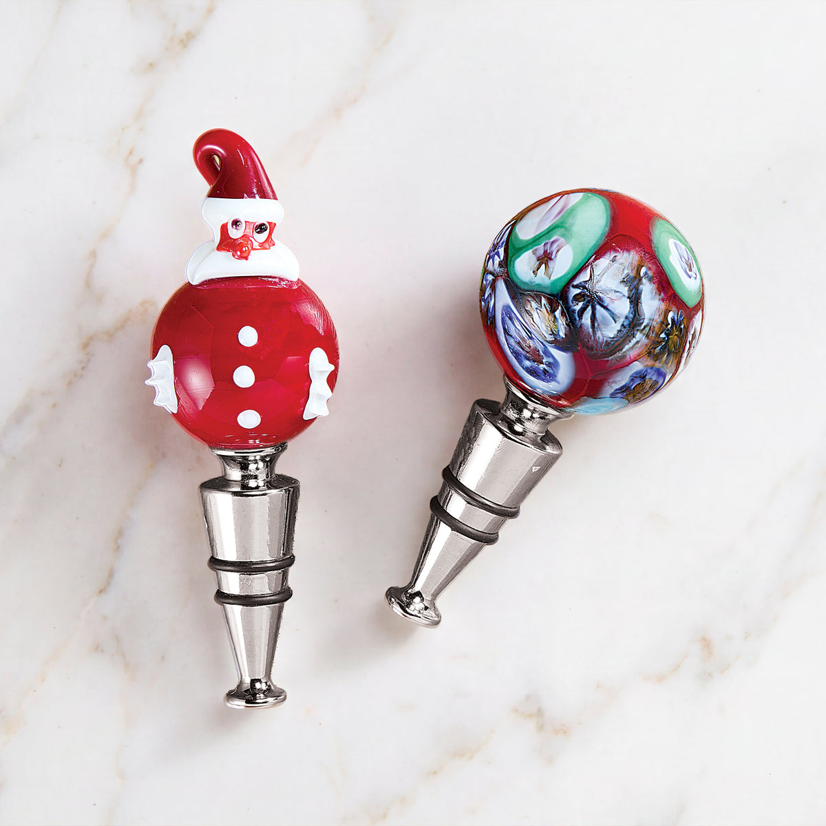 Murano Glass Colorful Sphere Wine Bottle Stopper (Preorder)