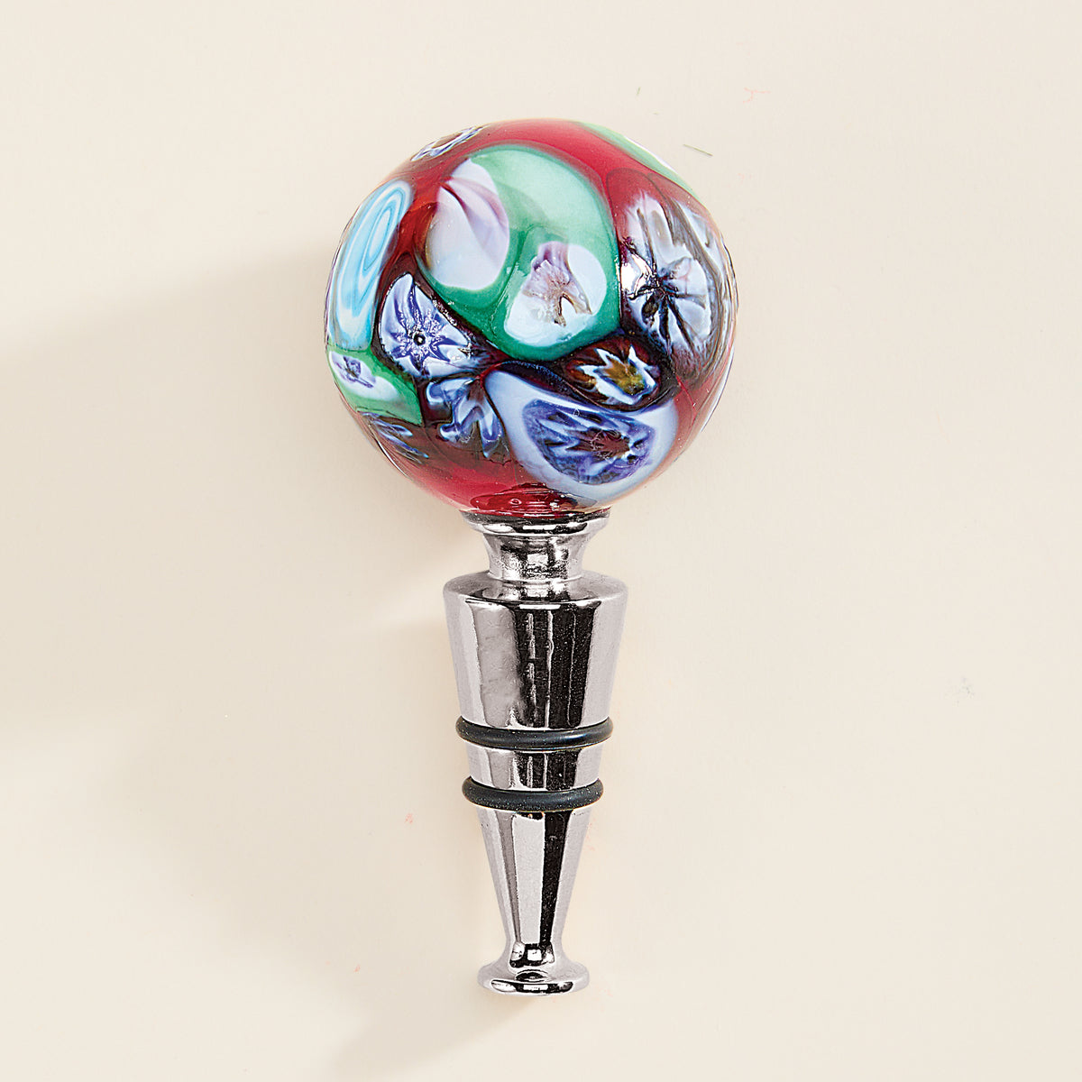 Murano Glass Colorful Sphere Wine Bottle Stopper (Preorder)