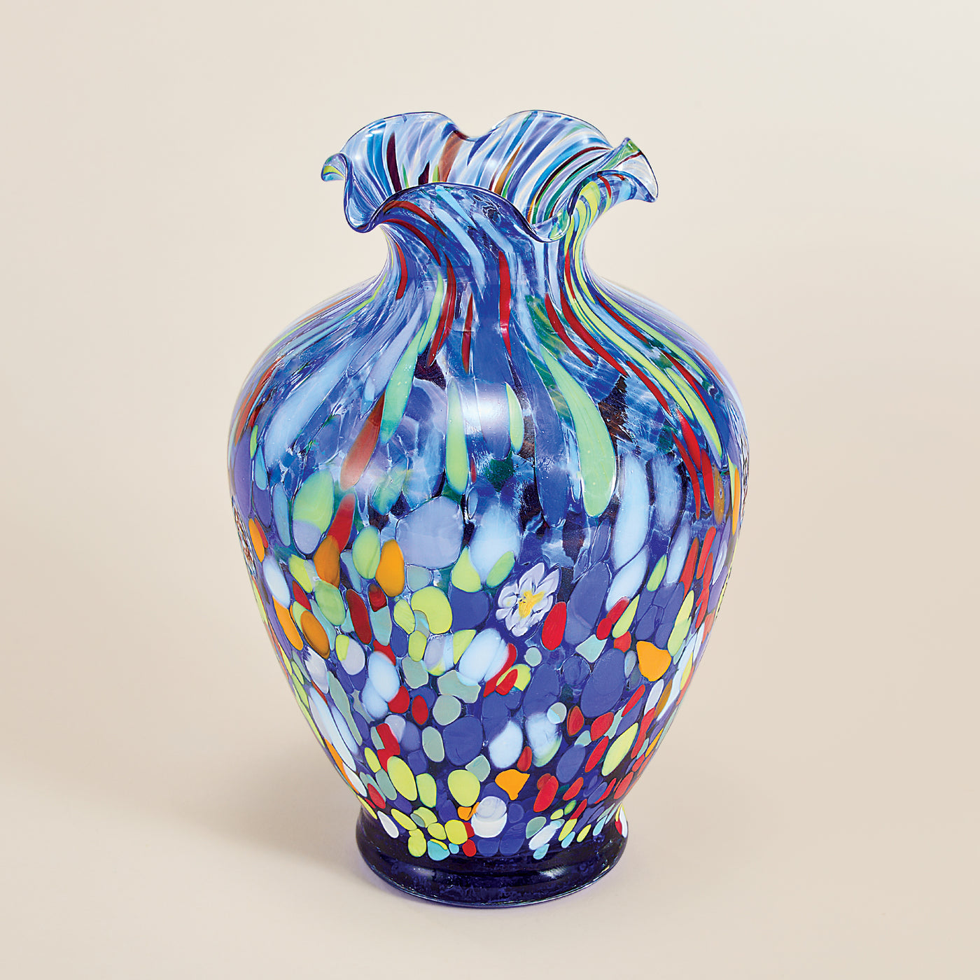 Blue Murano-Style Glass Vase