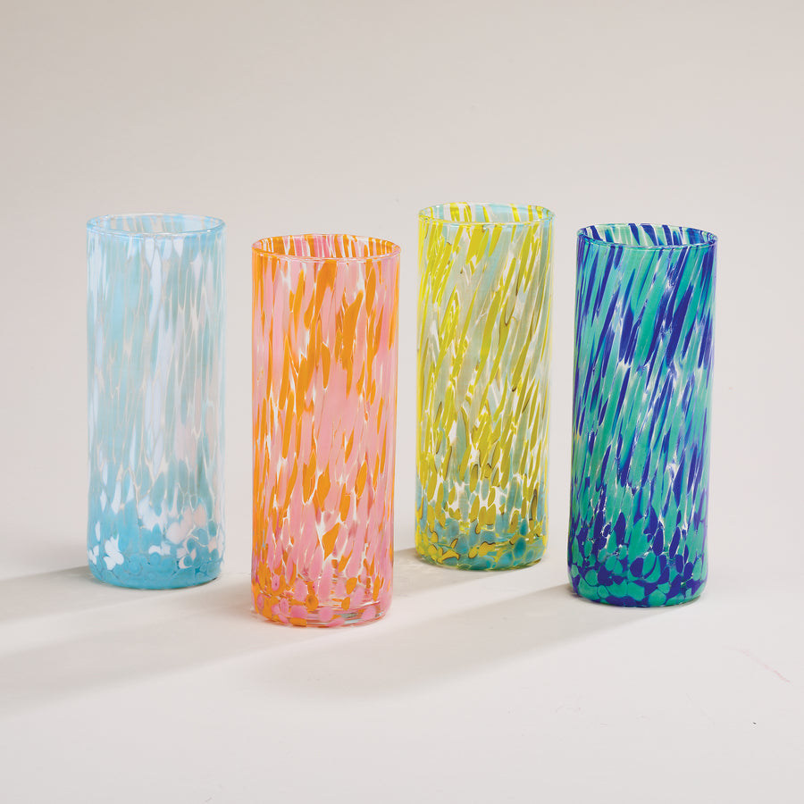Murano-Style Tall Iced Tea Glasses Set of 4 (Preorder)