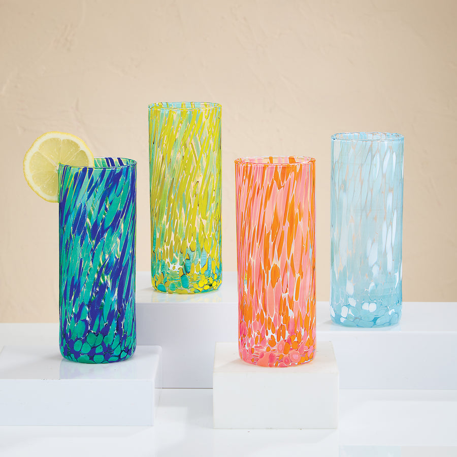 Murano-Style Tall Iced Tea Glasses Set of 4 (Preorder)