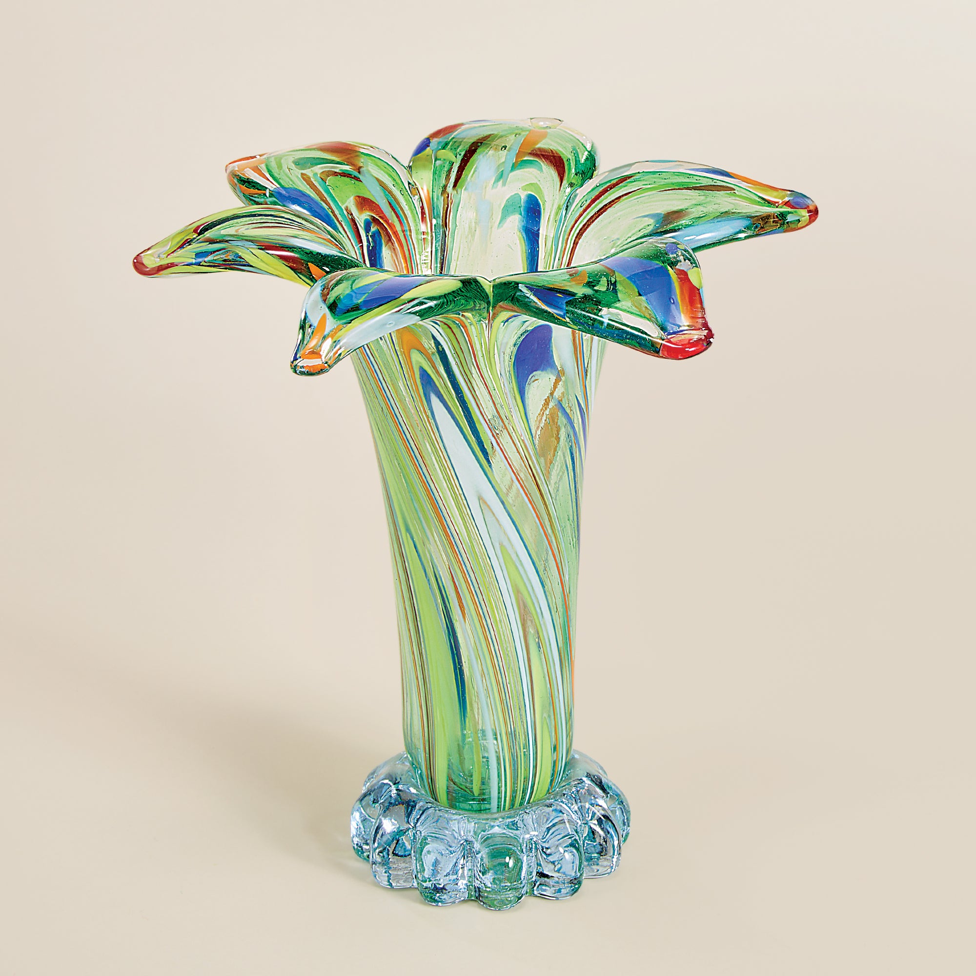 Murano-Style Pink Flower Glass Vase (Preorder) | Uno Alla Volta