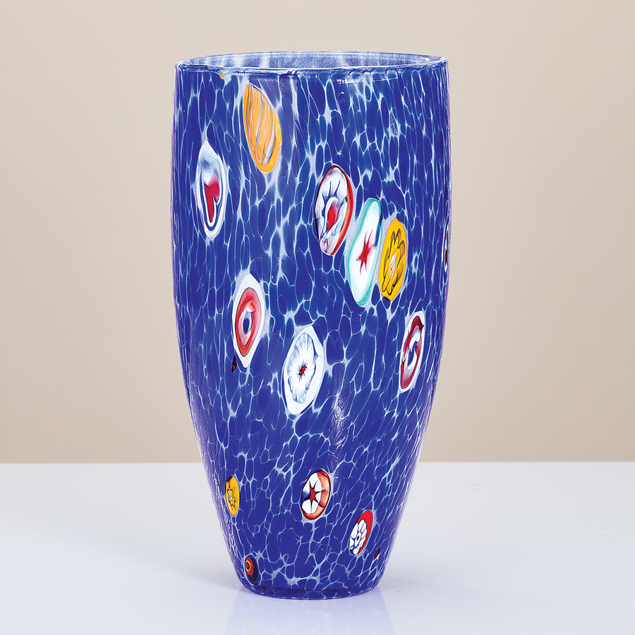 Murano-Style Millefiori Bouquet Vase