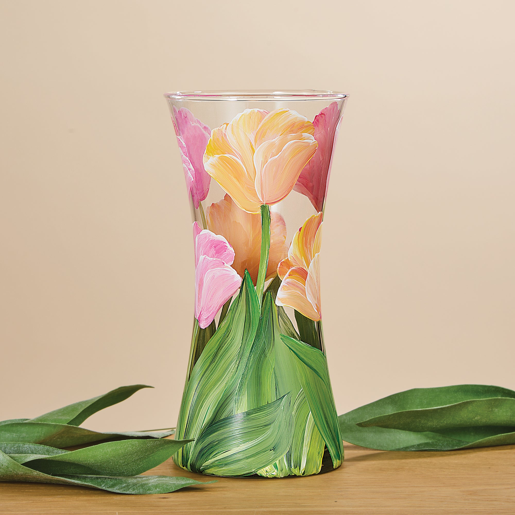 Hand-Painted Brilliant Tulips Vase (Preorder)