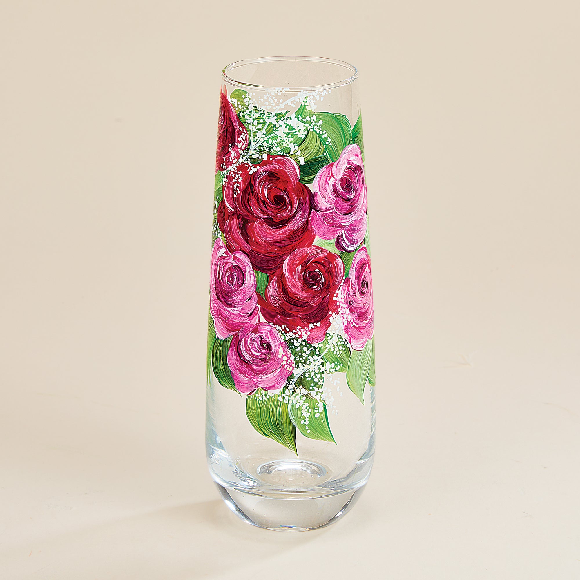 Hand-Painted Beautiful Blooms Vase