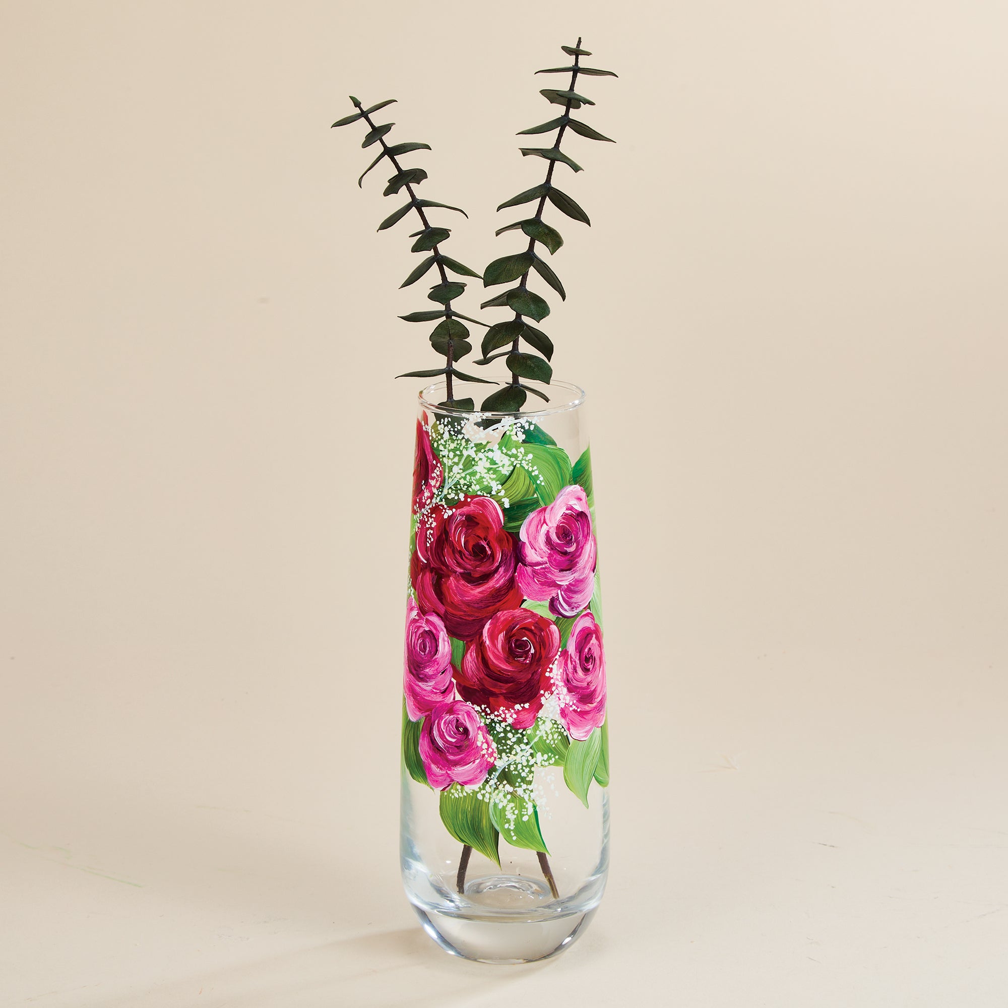 Hand-Painted Beautiful Blooms Vase