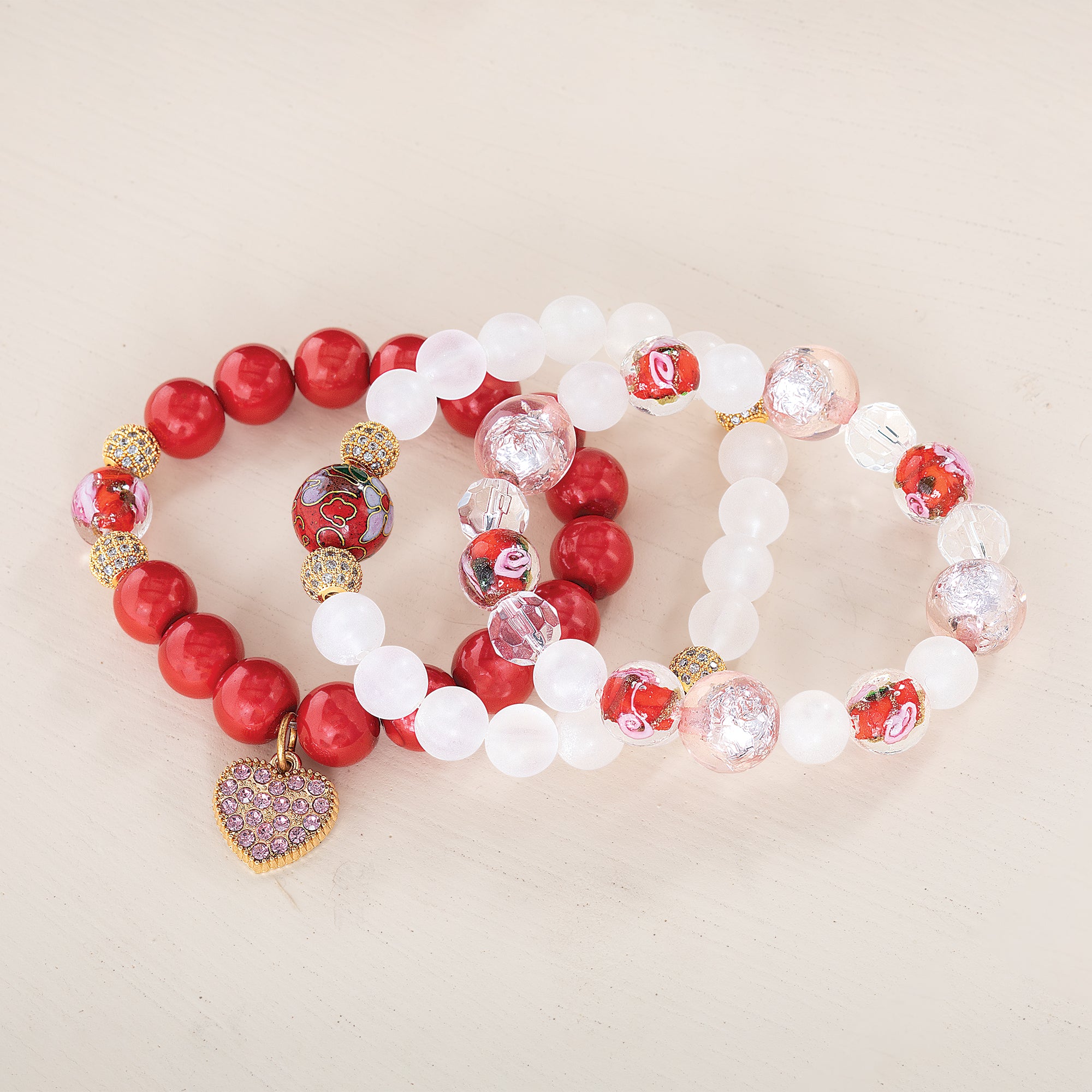 Fancy Florals Stretch Bracelet Set of 3