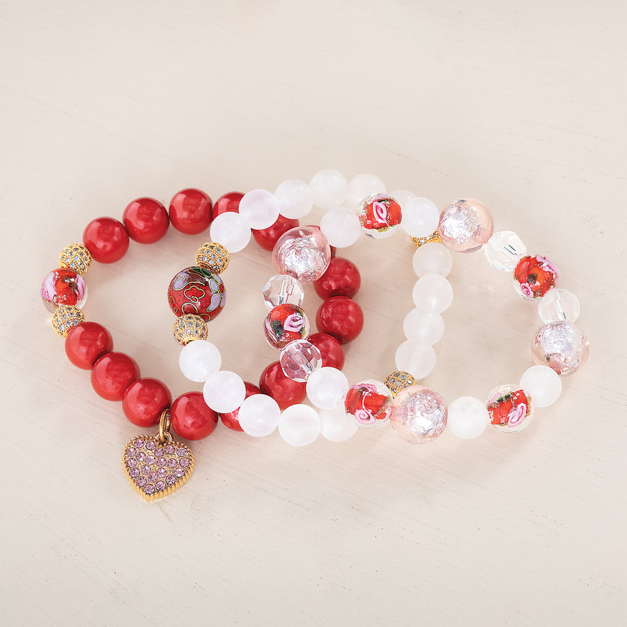 Fancy Florals Stretch Bracelet Set of 3