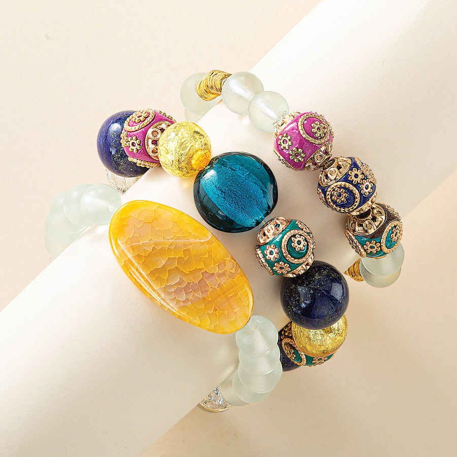 Folk Art Fancy Bracelets Set of 3