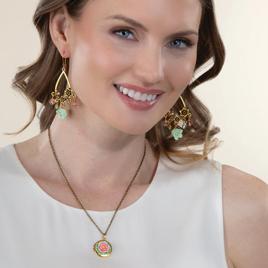 Retro & Rosy Vintage-Inspired Teardrop Earrings