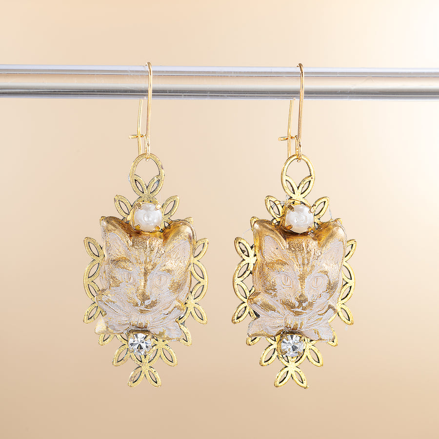 Sphinx Cat Face Earrings (Preorder)