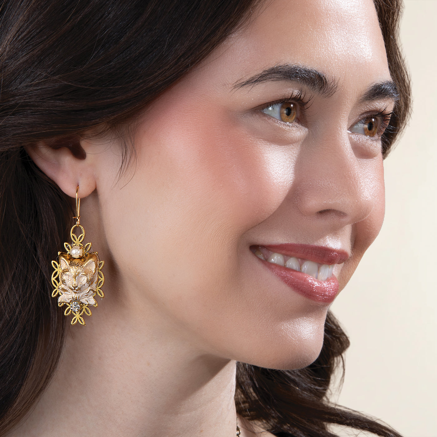 Sphinx Cat Face Earrings (Preorder)