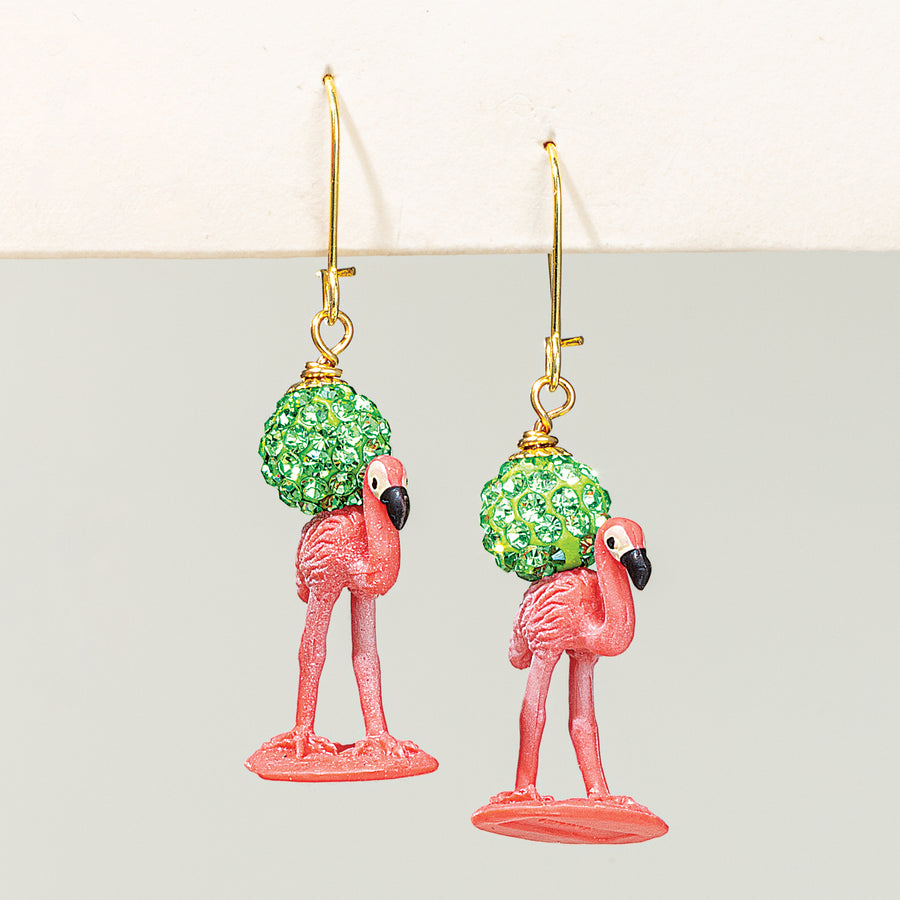 Beach Life Pink Flamingo Earrings