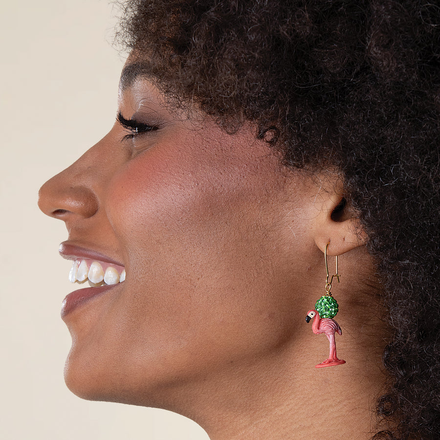 Beach Life Pink Flamingo Earrings