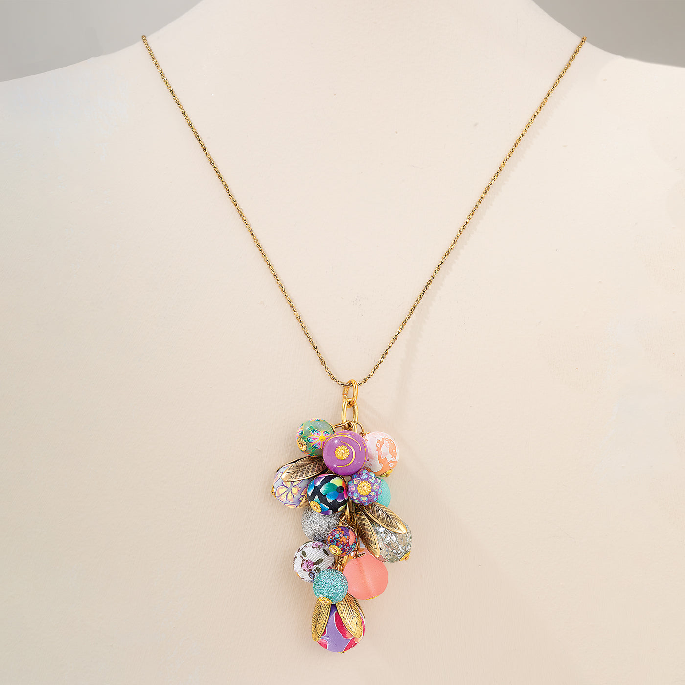 Pastel Cluster Pendant Necklace