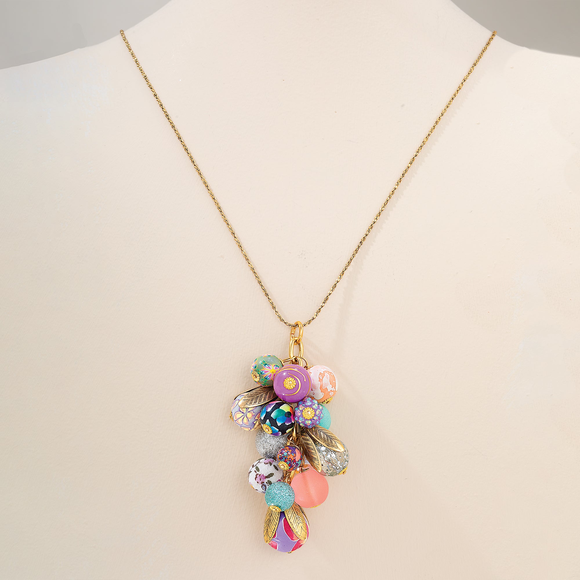 Pastel Cluster Pendant Necklace