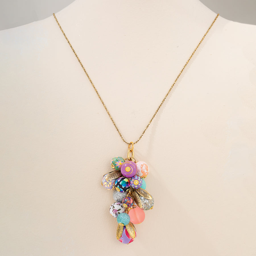 Pastel Cluster Pendant Necklace