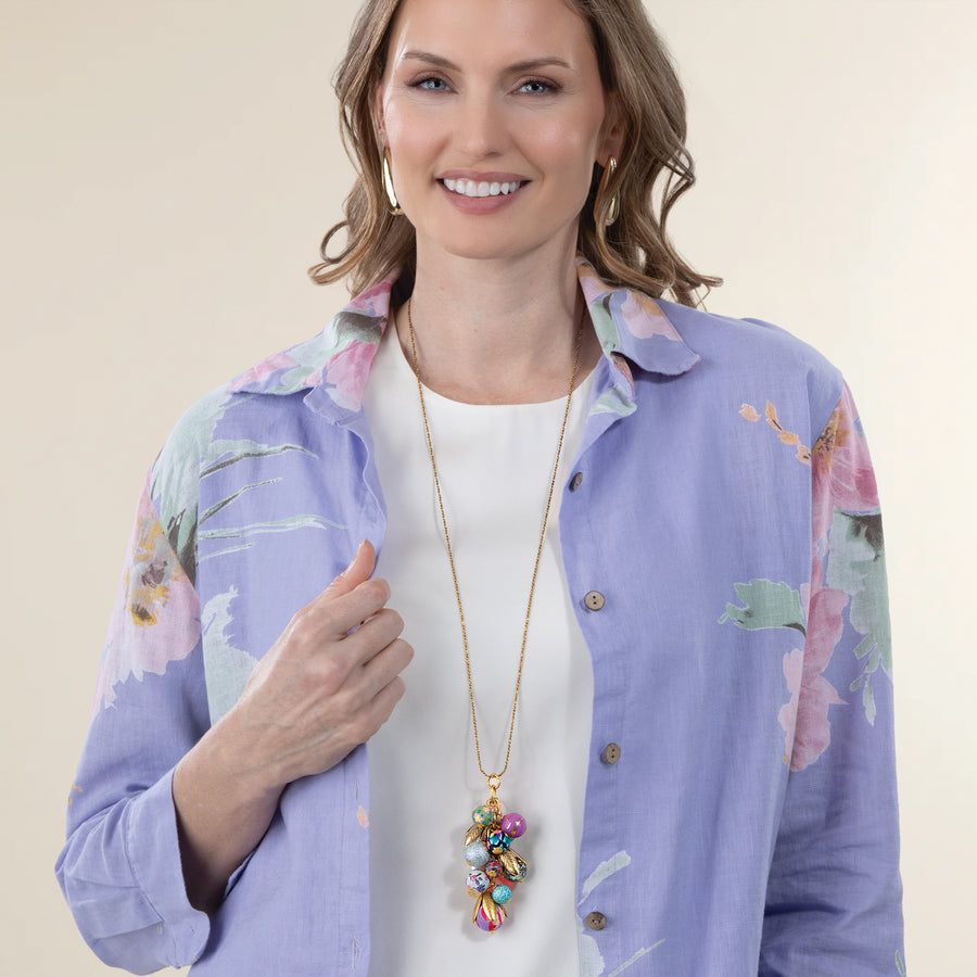 Pastel Cluster Pendant Necklace