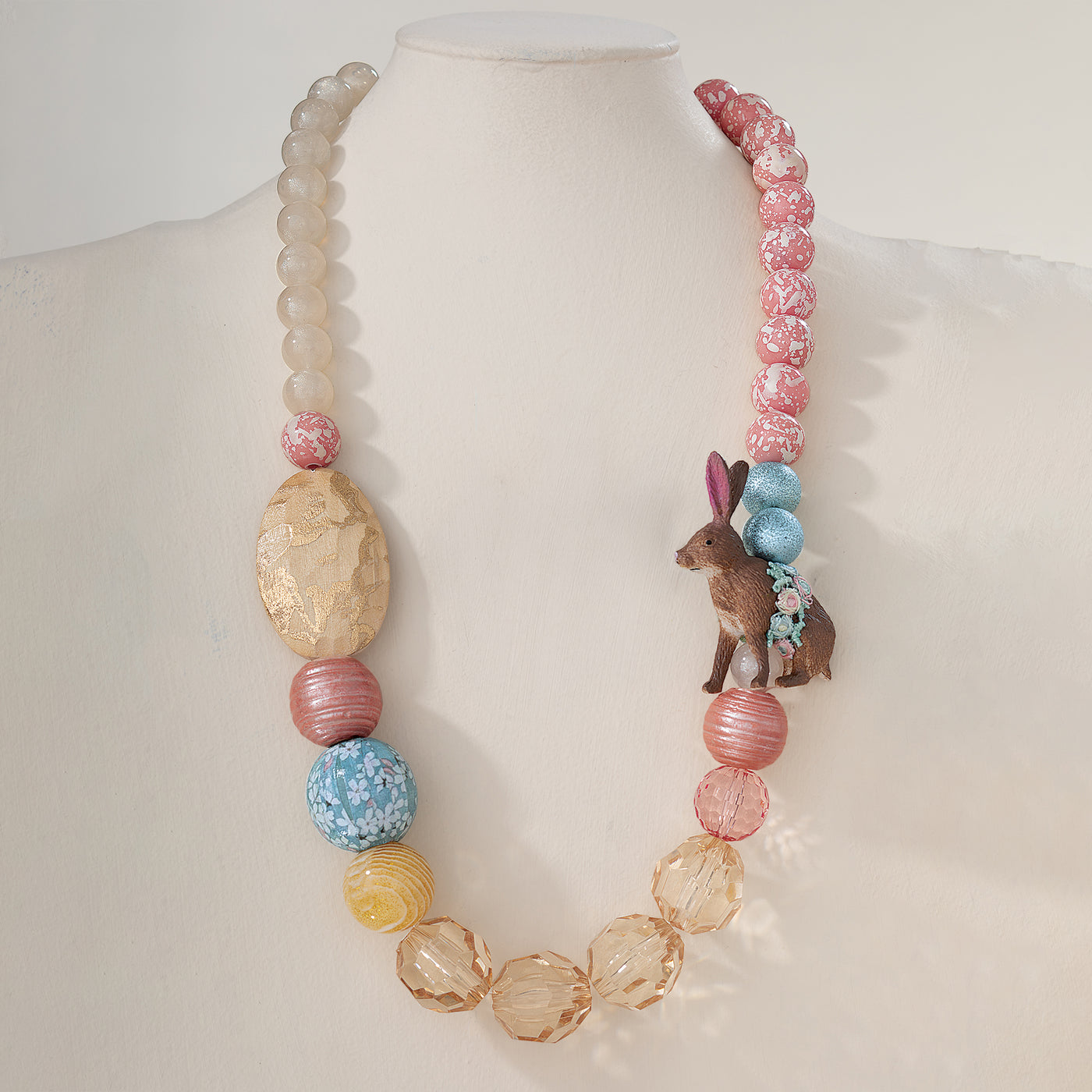 Beaded Bunny Statement Necklace
