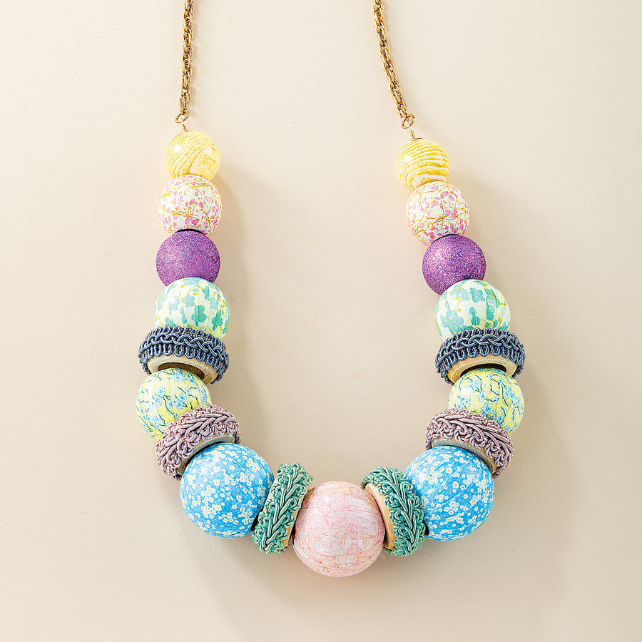 Folk Art Fancy Beaded Statement Necklace