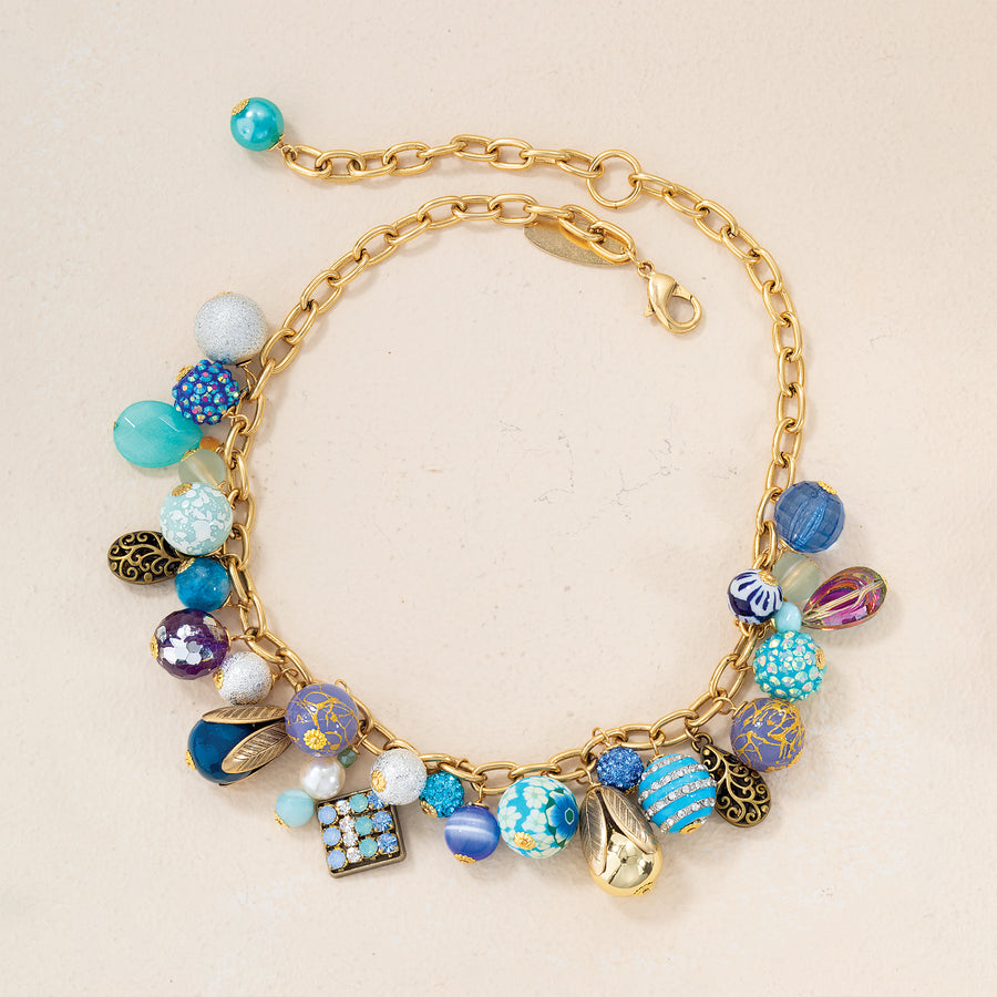 Mediterranean Blues Beaded Necklace