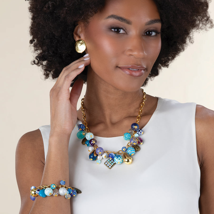Mediterranean Blues Beaded Necklace
