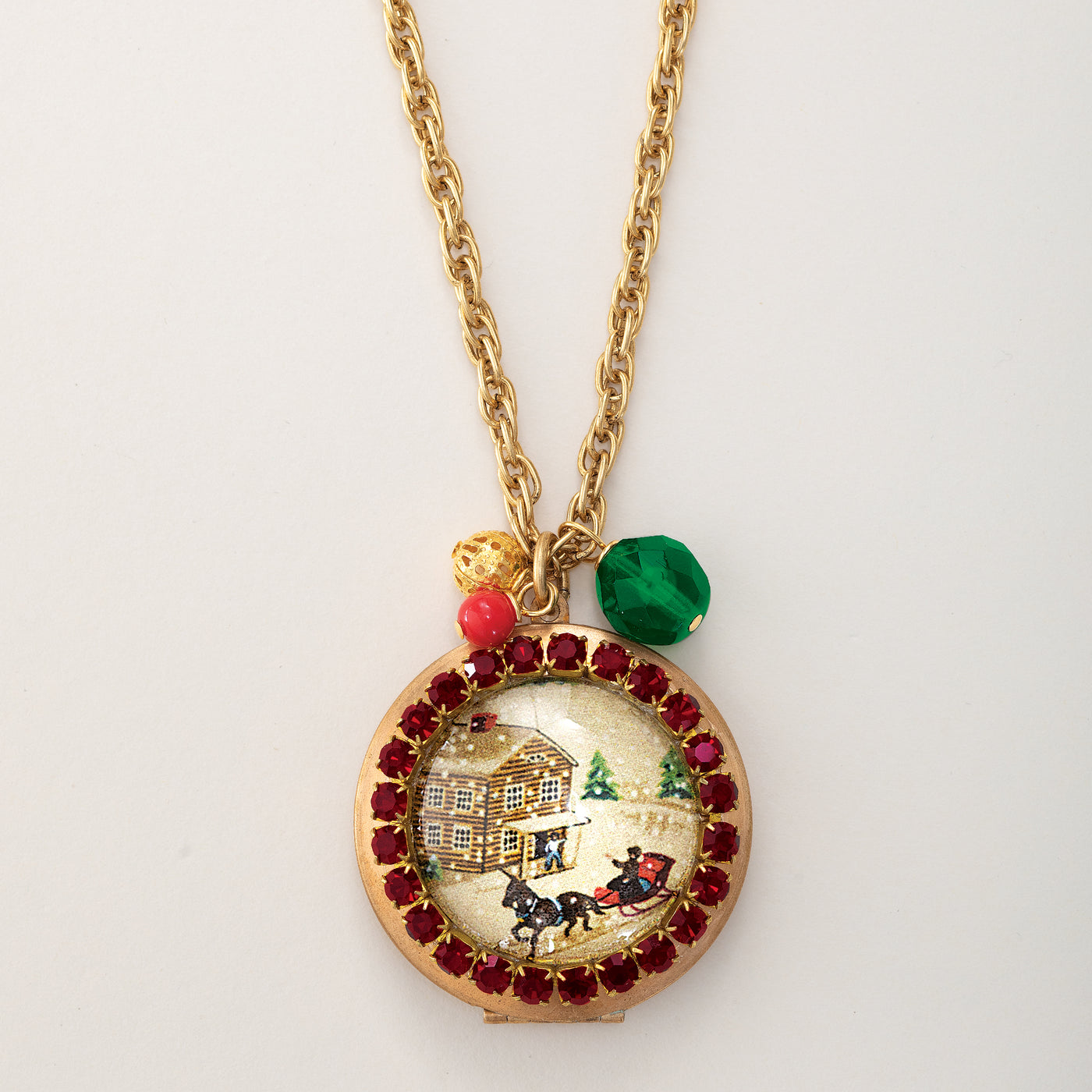 Vintage-Inspired Sleigh Ride Locket Necklace