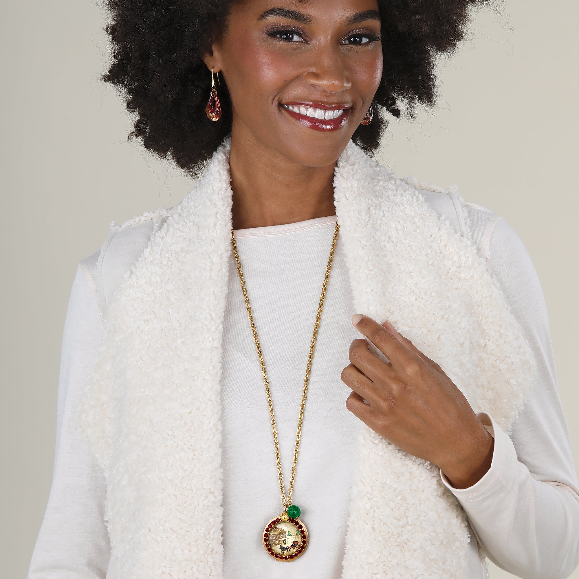 Vintage-Inspired Sleigh Ride Locket Necklace