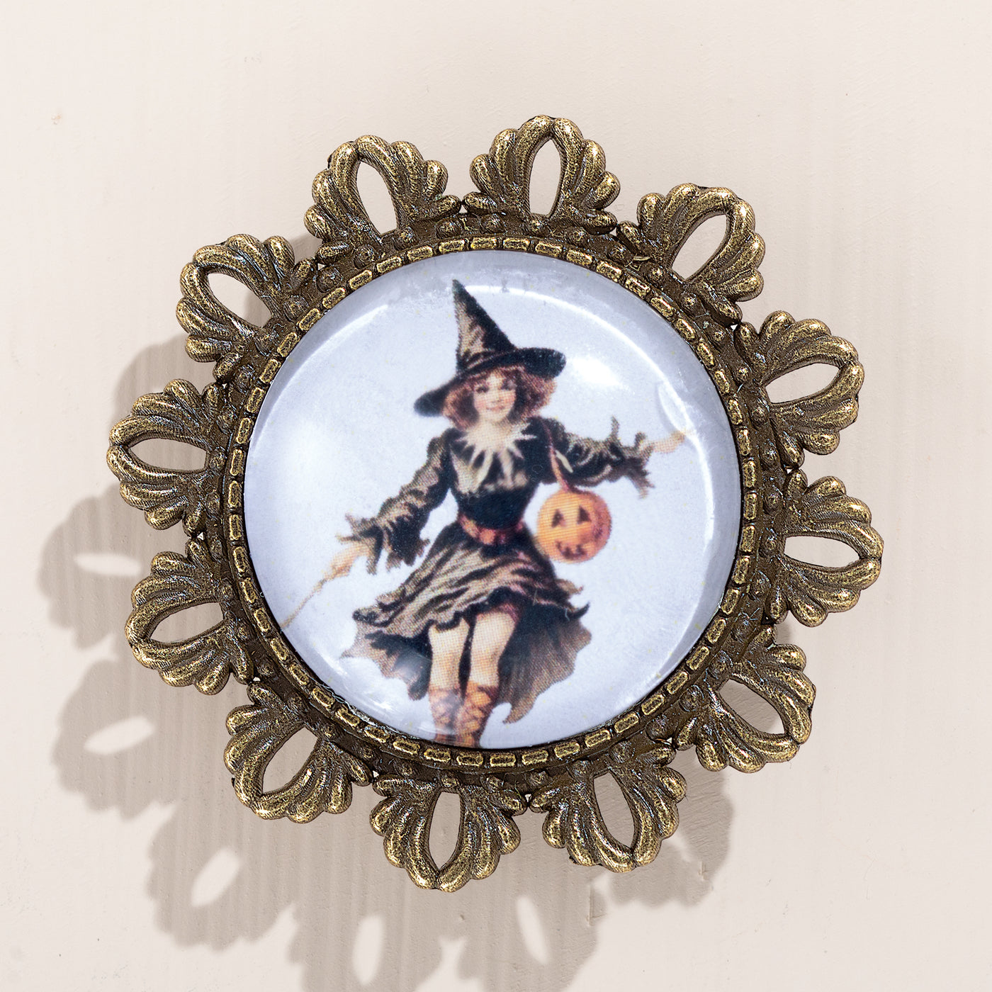 Enchanting Elegance Vintage-Inspired Witch Brooch