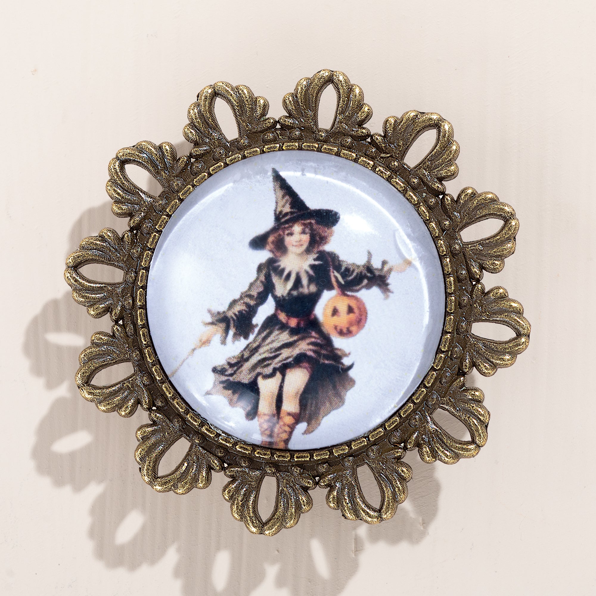 Enchanting Elegance Vintage-Inspired Witch Brooch