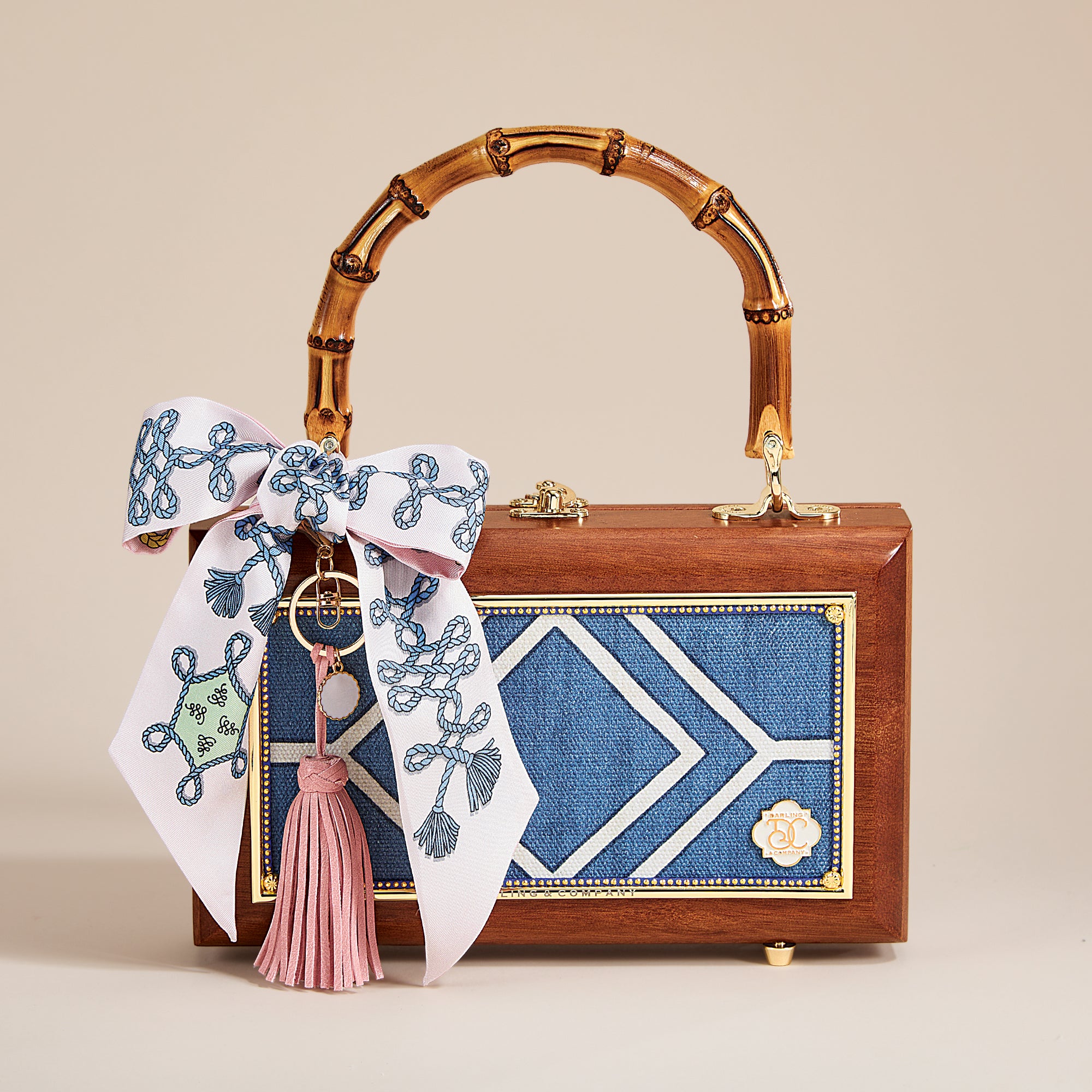 Mahogany Vintage-Inspired Sunrise Double-Sided Handbag