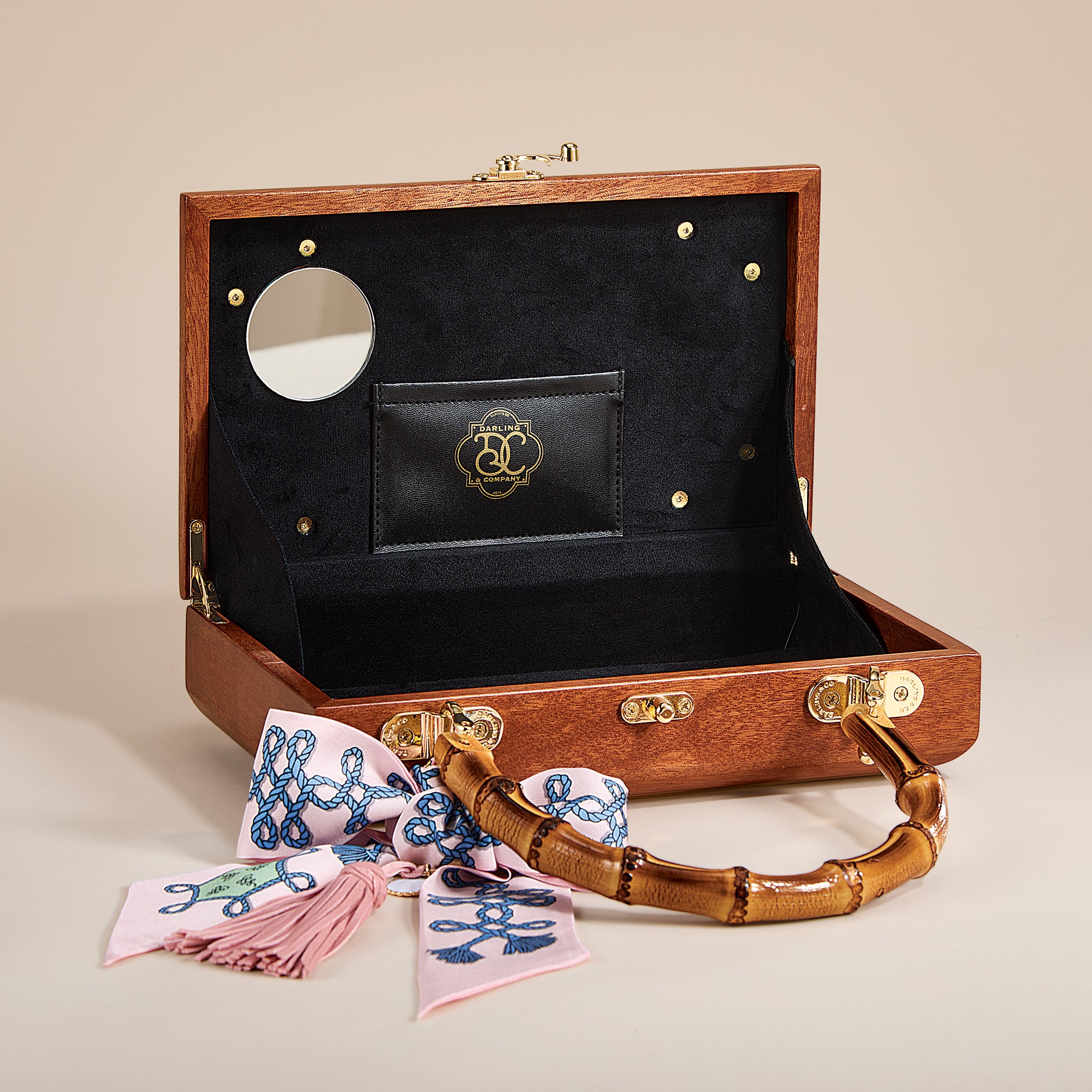 Mahogany Vintage-Inspired Sunrise Double-Sided Handbag