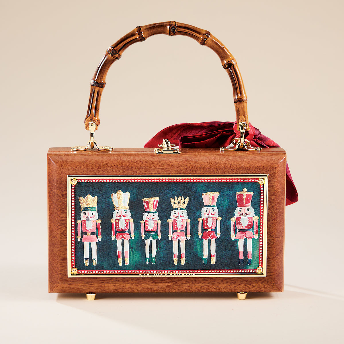 Mahogany Vintage-Inspired Nutcracker Handbag (Preorder)