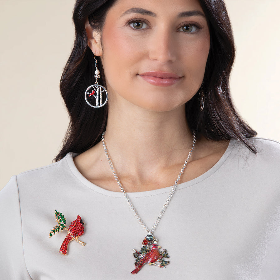 A Cardinal's Visit Earrings